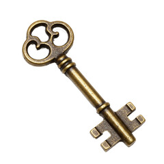 vintage key isolated on white background 