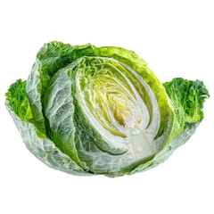 Photo of a Savoy Cabbage Half on transparent Background - Vegetable, Food Photography