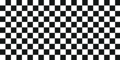 Fototapeta premium Black and white checker pattern vector illustration. Abstract checkered chessboard or checkerboard for game, grid with geometric square shape, race or rally flag and mosaic floor tile.