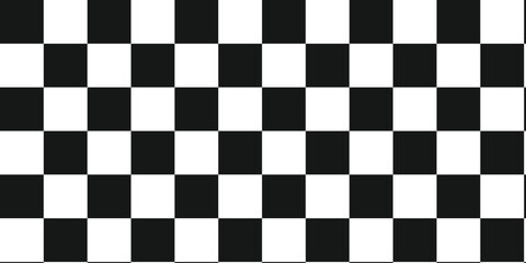Fototapeta premium Black and white checker pattern, checkered chessboard, grid and mesh texture, race flag.