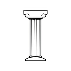 classic column isolated with vector art illustrator on white background 