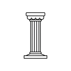 classic column isolated with vector art illustrator on white background 
