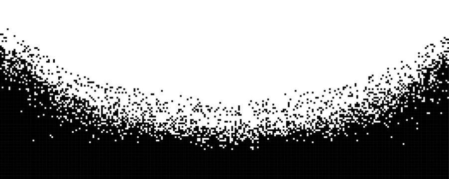Curved pixel glitch border