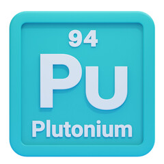 PNG 3D Element Tile for Plutonium Icon Isolated on a White Background