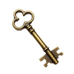 vintage key isolated on white background 
