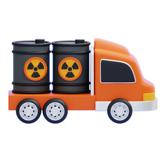 PNG 3D Radioactive Waste Transport Truck Icon Isolated on a White Background