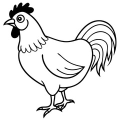 Hen icon, rooster isolated on transparent background