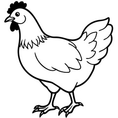 Hen icon, rooster isolated on transparent background, hen and chicken