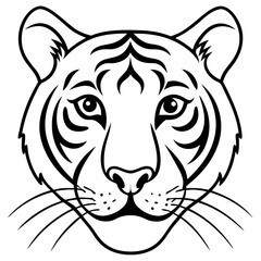 Tiger head vector, Tiger head vector isolated on transparent background
