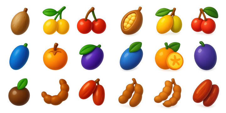 Vibrant African Fruit Icons