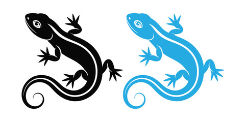 Fototapeta premium Lizard silhouette vector for websites, graphics related artwork.Lizard Silhouette Bundle for Reptile and Wildlife Designs