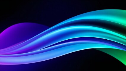 Obraz premium Flowing abstract waves of vibrant blue purple and green light