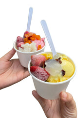 ice cream with fruits