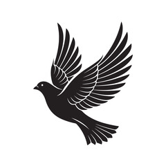 Obraz premium Bird icon, silhouette, logo on white background