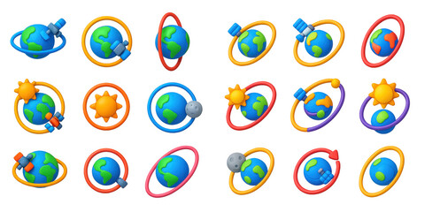 3D Orbit Icons Grid
