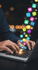 Connecting to social media networks using a laptop computer