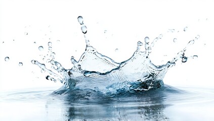 Water splash, white background, high-resolution photography .