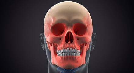 Fototapeta premium Human Skull Illustration Highlighting Sinus Cavities