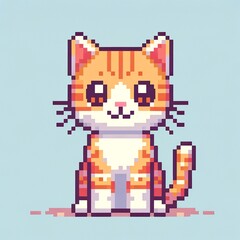 Pixel Art Black Cat in 16-Bit Style
