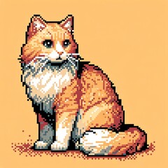 Pixel Art Black Cat in 16-Bit Style
