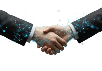Isolated Technological Handshake Business Agreement Online