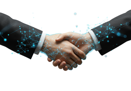 Isolated Technological Handshake Business Agreement Online