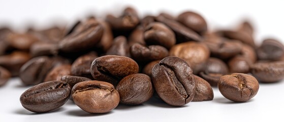 The rich aroma of freshly roasted coffee beans in a creative display.