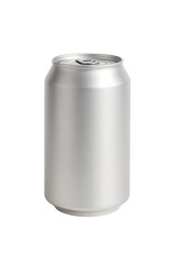 Silver soda can isolated on transparent background