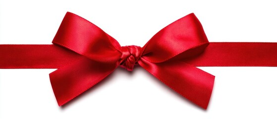 The beautiful red ribbon bow tying up a special gift elegantly.