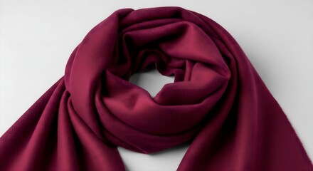 Elegant deep red textile scarf close up for fashion designs