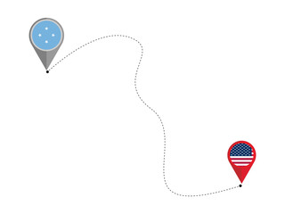 Travel route from the Marshall Islands to the United States