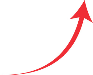 Red and black upward-trending arrow graphic for success and growth