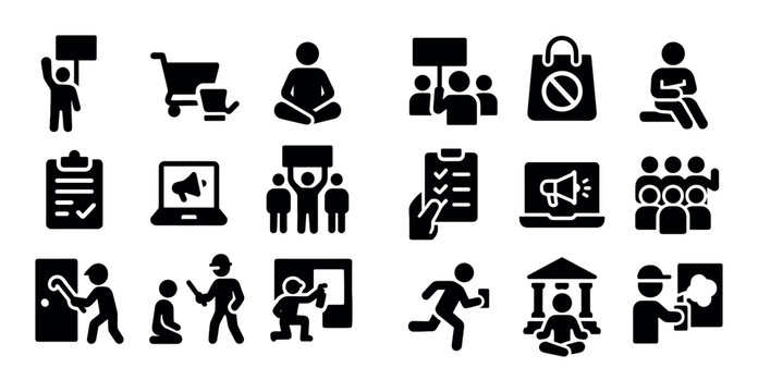 Activism Icons Grid
