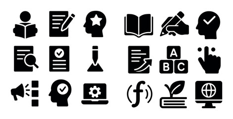 Literacy Skills Icons Grid