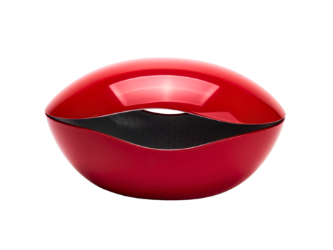 Modern Red Decorative Bowl with Unique Design
