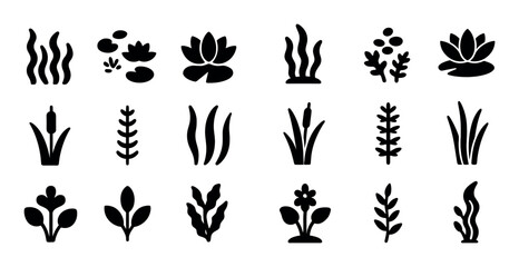 Fototapeta premium Aquatic Plant Icons