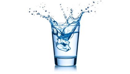 Water splash in glass