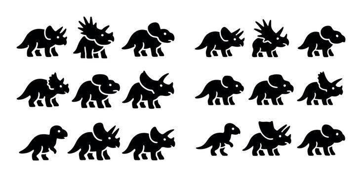 Ceratopsian Dinosaur Icons