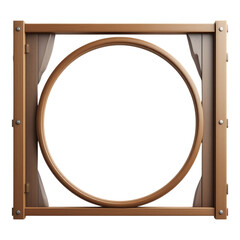 Circular Window Frame with Wooden Elements