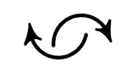 Curved Double Red Arrows Icon – Hand Drawn Marker Arrow, Doodle Sketch Direction Sign, Transparent Background Vector for Infographic and UI Elements	
