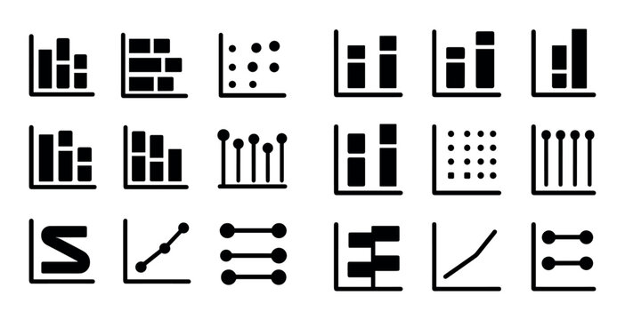 Black Icon Chart Set