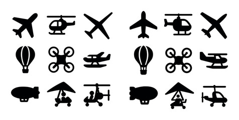 Black Air Transport Icons