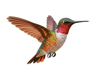 Obraz premium Isolated Anna's Hummingbird Hovering in Flight