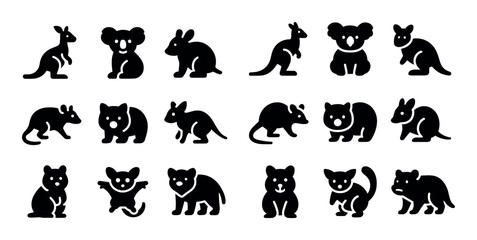 Obraz premium Marsupial Icon Set