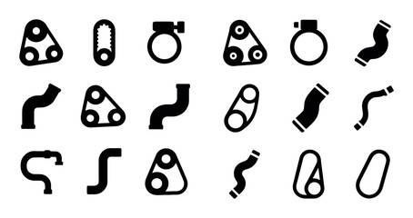 Fototapeta premium Black Belt Icons