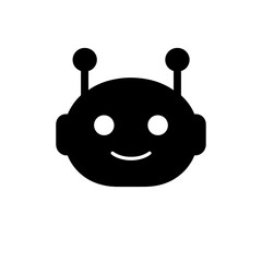 ロボットの顔シルエットアイコン｜Robot Face Silhouette Icon