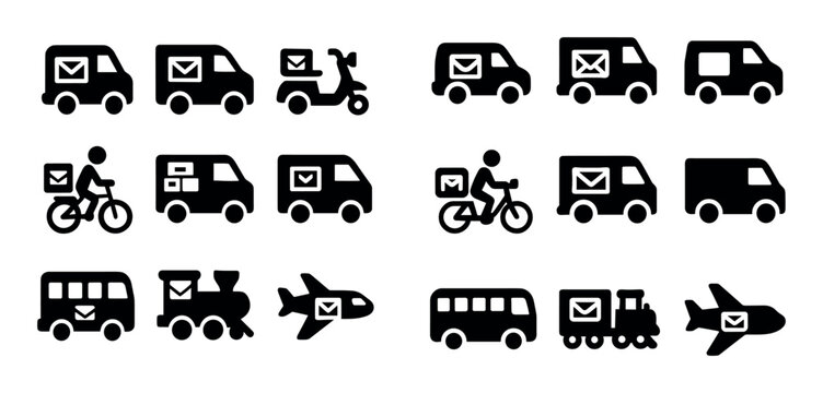 Postal Vehicles Icons