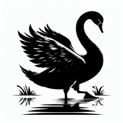 Obraz premium Graceful Swan Silhouette