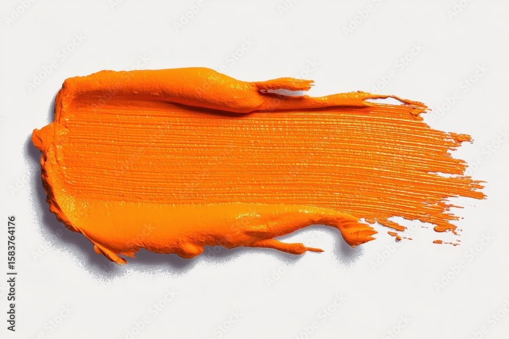Poster dynamic orange paint stroke with a gradient texture showcasing vibrancy and artistic expression on a