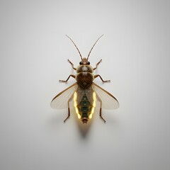 Fototapeta premium A detailed, overhead shot of a glowing insect, perfectly centered, showcases its intricate details and radiant glow, inviting the viewer to explore the beauty of nature.